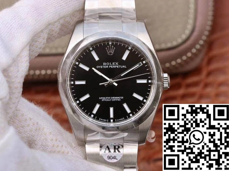 Perpetual 39mm Rolex Oyster Factory Dial Black 114300 AR 0813